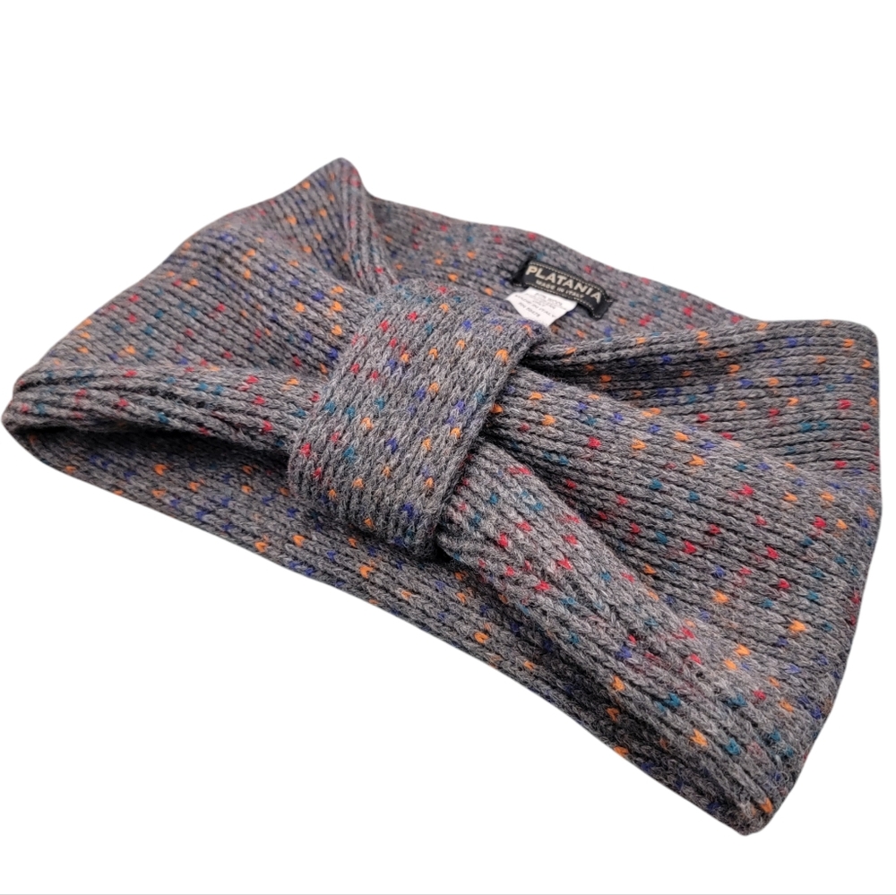 Platania Wool Speckled Cowl Scarf Gray Infinity Scarf Cowl Neck Muffler - Picture 15 of 15